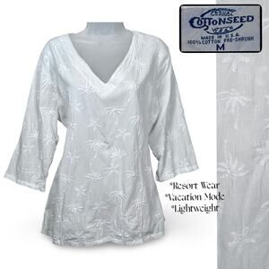 Cotton Seed Tunic Lightweight Cotton Preshrunk Womens Medium USA Resort Wear